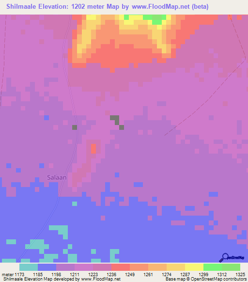 Shilmaale,Somalia Elevation Map