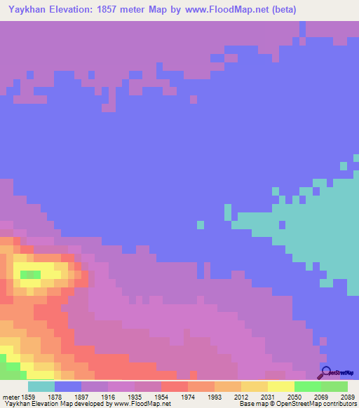 Yaykhan,Iran Elevation Map