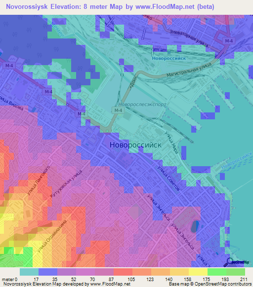 Novorossiysk,Russia Elevation Map