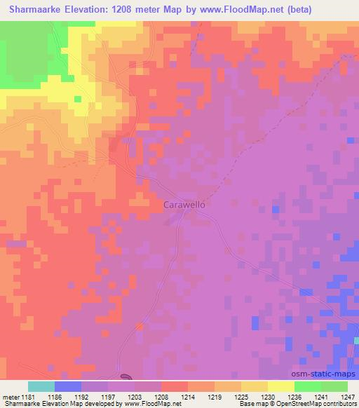 Sharmaarke,Somalia Elevation Map