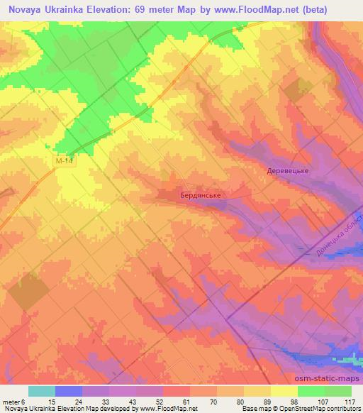 Novaya Ukrainka,Ukraine Elevation Map