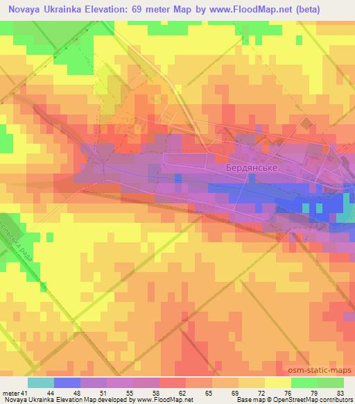 Novaya Ukrainka,Ukraine Elevation Map