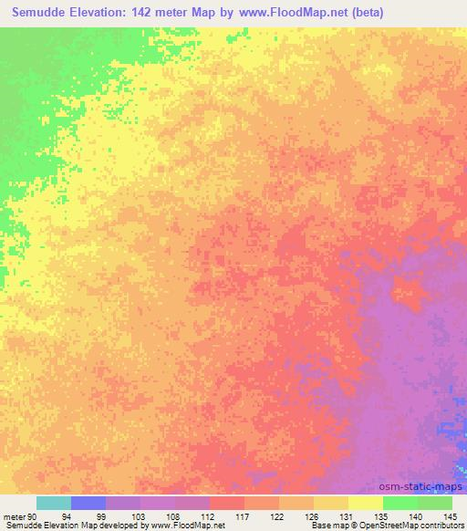 Semudde,Somalia Elevation Map