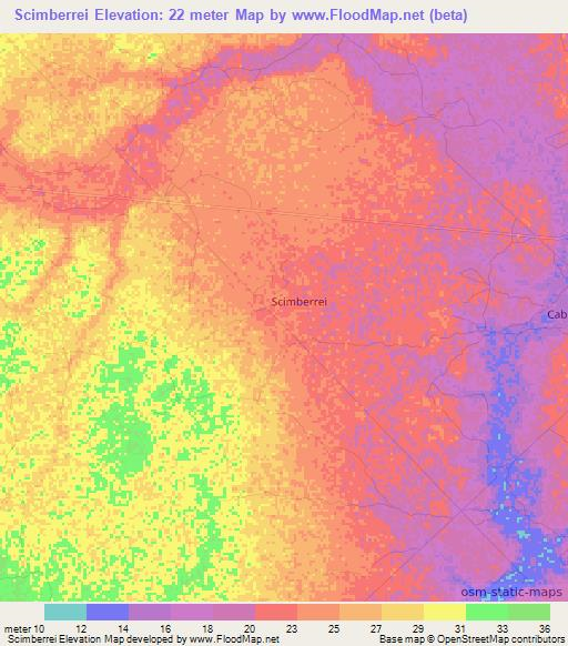 Scimberrei,Somalia Elevation Map