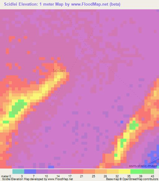 Scidlei,Somalia Elevation Map