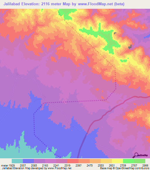 Jalilabad,Iran Elevation Map