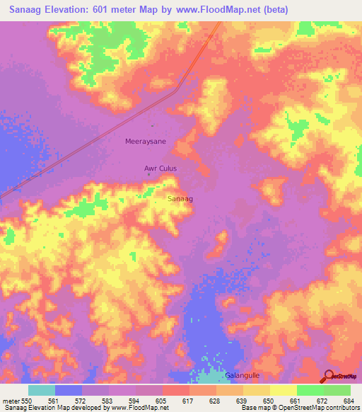 Sanaag,Somalia Elevation Map
