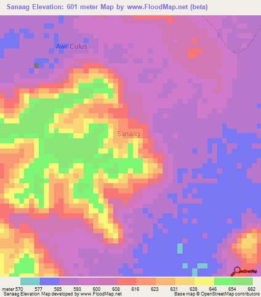 Sanaag,Somalia Elevation Map