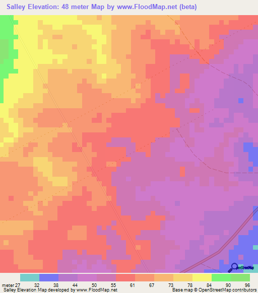 Salley,Somalia Elevation Map