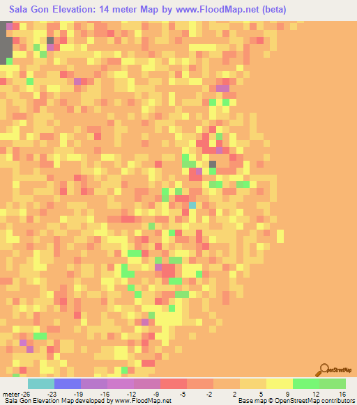 Sala Gon,Somalia Elevation Map