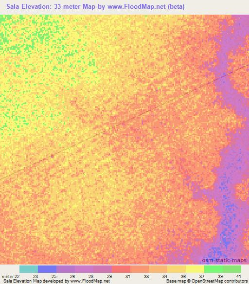 Sala,Somalia Elevation Map
