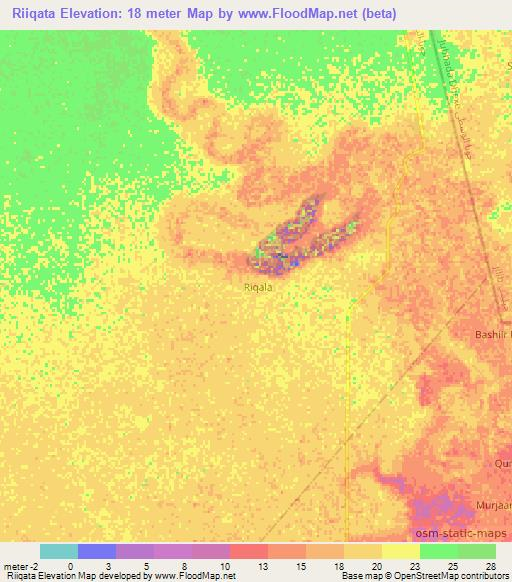 Riiqata,Somalia Elevation Map