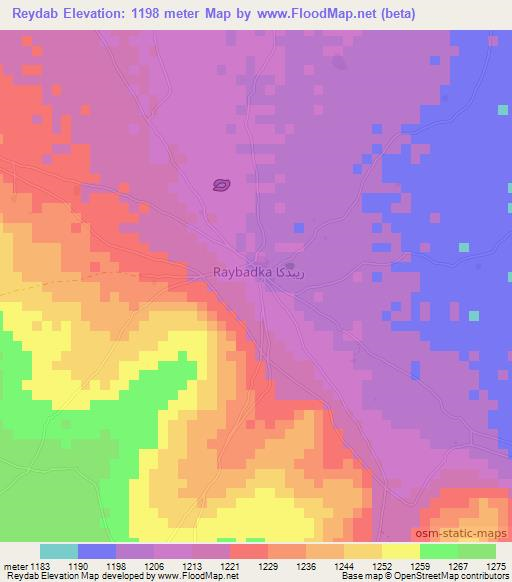 Reydab,Somalia Elevation Map