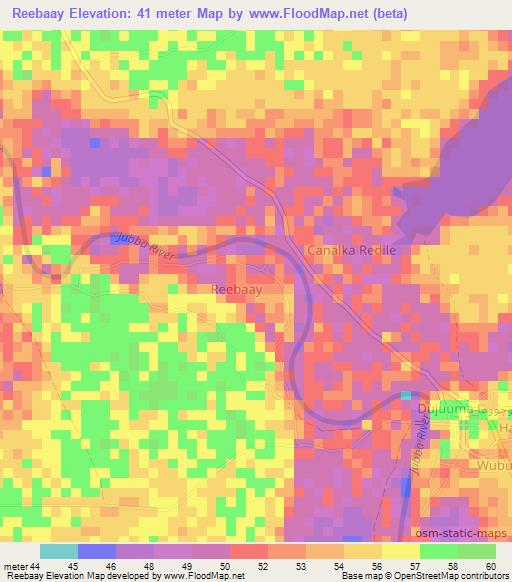 Reebaay,Somalia Elevation Map