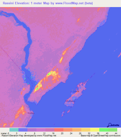 Rassini,Somalia Elevation Map