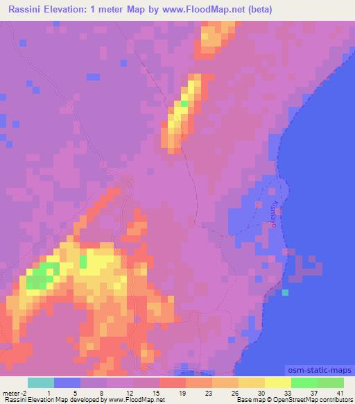 Rassini,Somalia Elevation Map