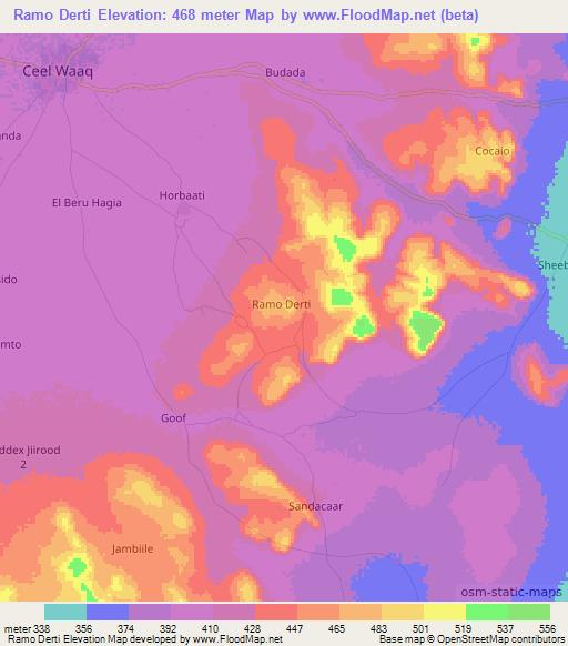 Ramo Derti,Somalia Elevation Map