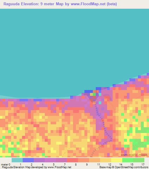Raguuda,Somalia Elevation Map