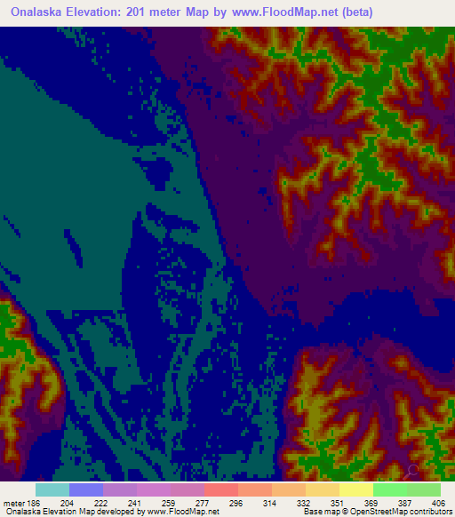 Elevation of Onalaska,US Elevation Map, Topography, Contour