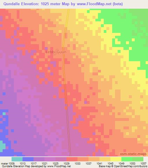 Qundalle,Somalia Elevation Map