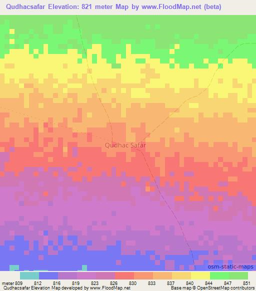 Qudhacsafar,Somalia Elevation Map
