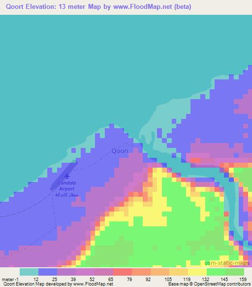 Qoort,Somalia Elevation Map
