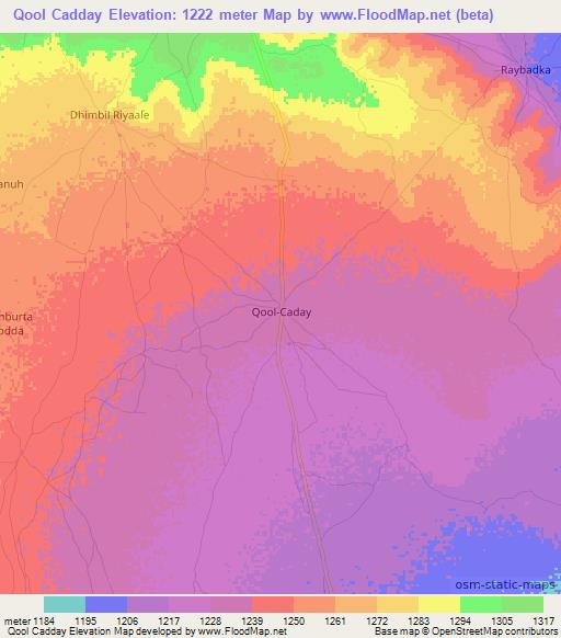 Qool Cadday,Somalia Elevation Map