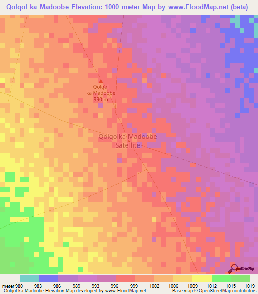 Qolqol ka Madoobe,Somalia Elevation Map