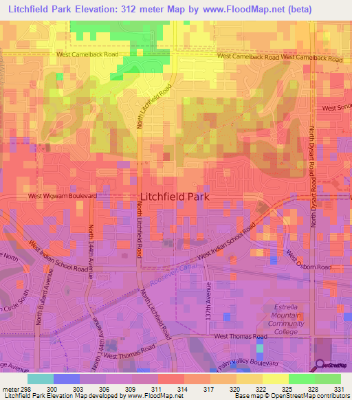 Elevation of Litchfield Park,US Elevation Map, Topography, Contour