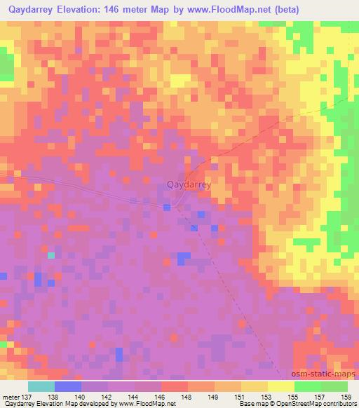 Qaydarrey,Somalia Elevation Map