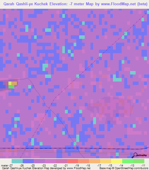 Qarah Qashli-ye Kuchek,Iran Elevation Map