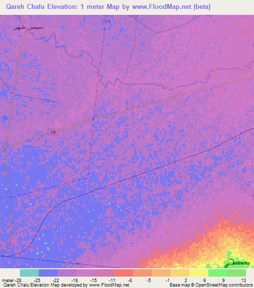 Qareh Chalu,Iran Elevation Map