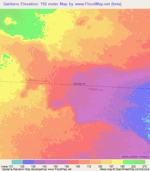 Qaidarre,Somalia Elevation Map
