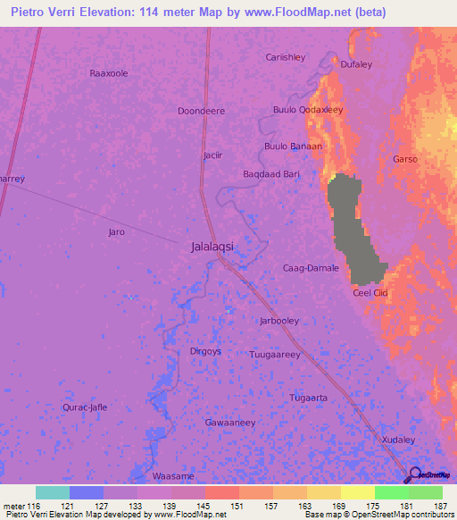 Pietro Verri,Somalia Elevation Map