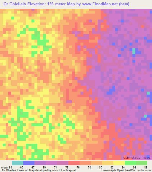Or Ghielleis,Somalia Elevation Map