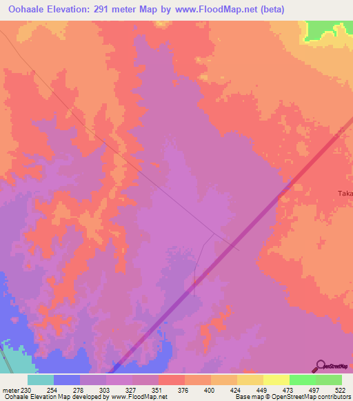 Oohaale,Somalia Elevation Map