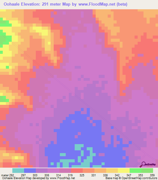 Oohaale,Somalia Elevation Map
