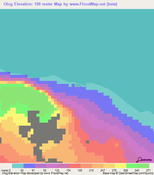 Olog,Somalia Elevation Map