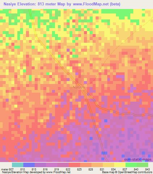 Nasiye,Somalia Elevation Map