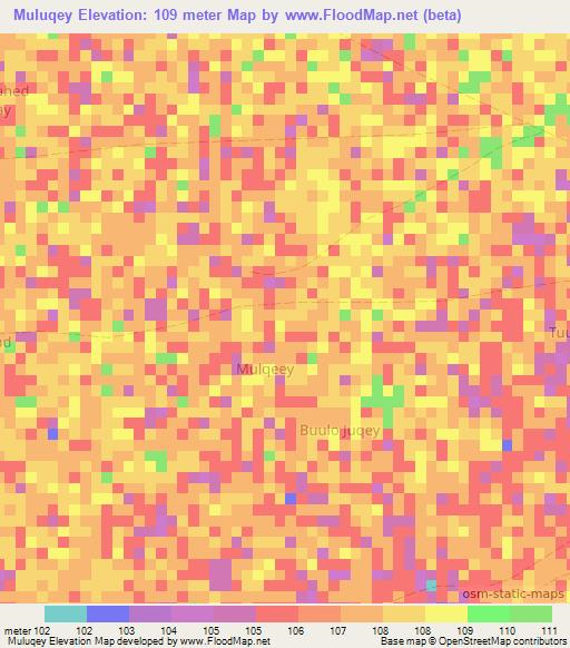 Muluqey,Somalia Elevation Map