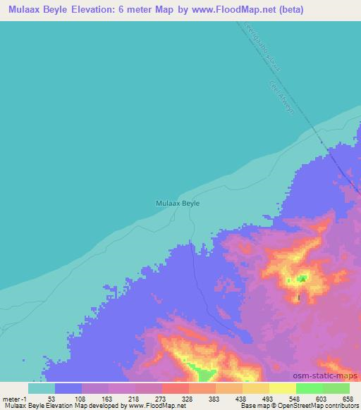 Mulaax Beyle,Somalia Elevation Map