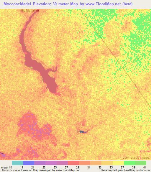 Moccoscidedei,Somalia Elevation Map