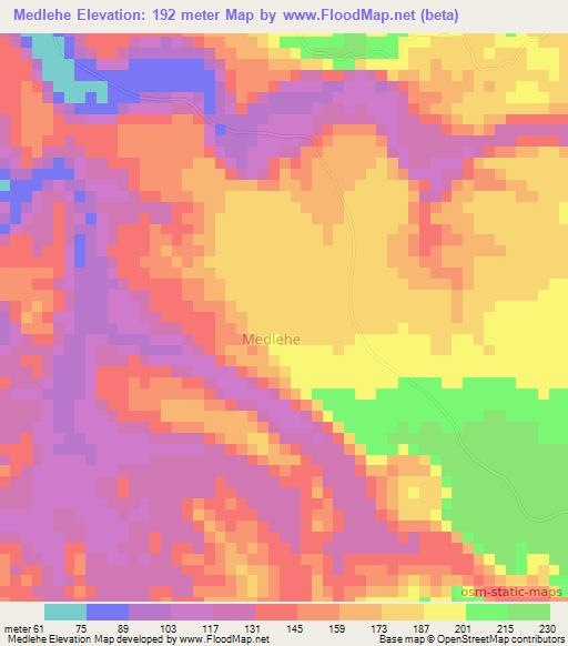Medlehe,Somalia Elevation Map