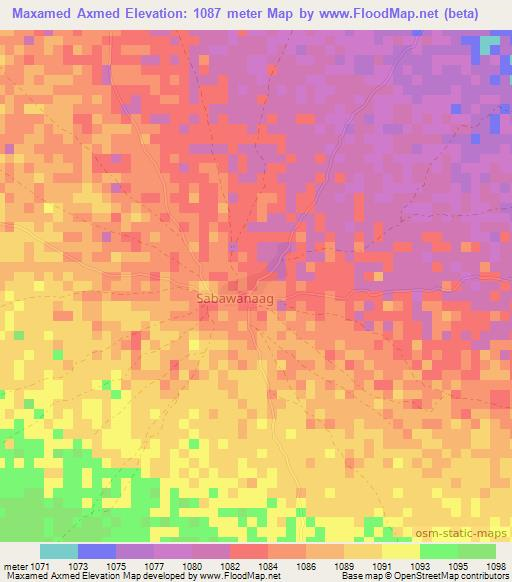 Maxamed Axmed,Somalia Elevation Map