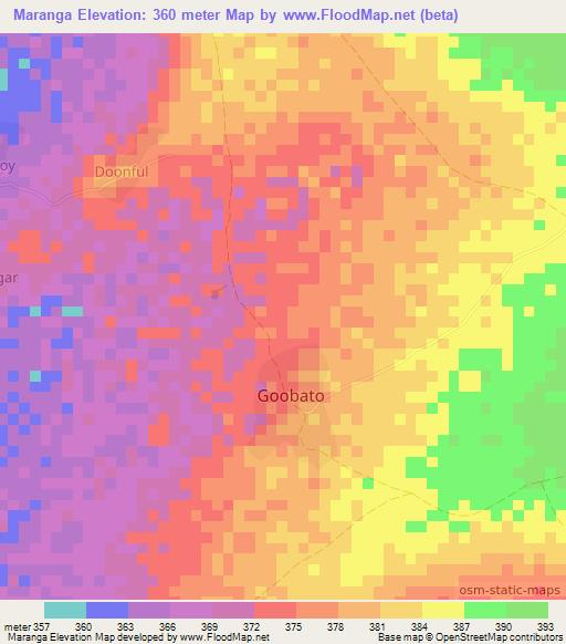 Maranga,Somalia Elevation Map