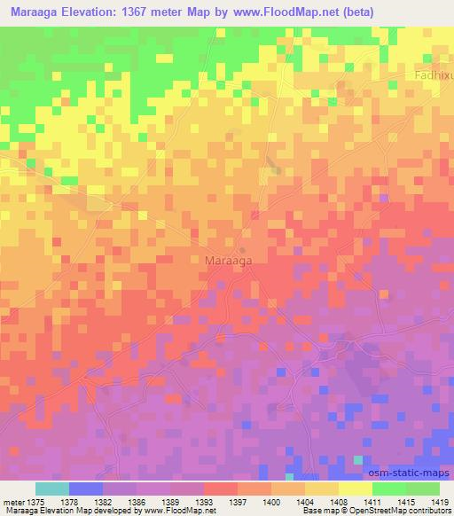 Maraaga,Somalia Elevation Map
