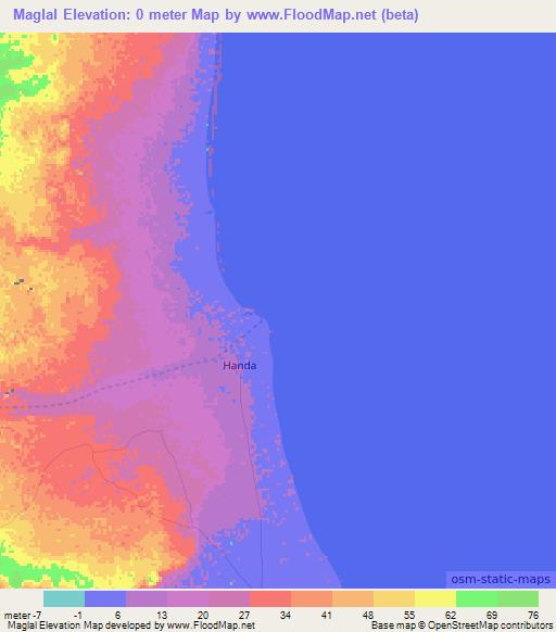 Maglal,Somalia Elevation Map