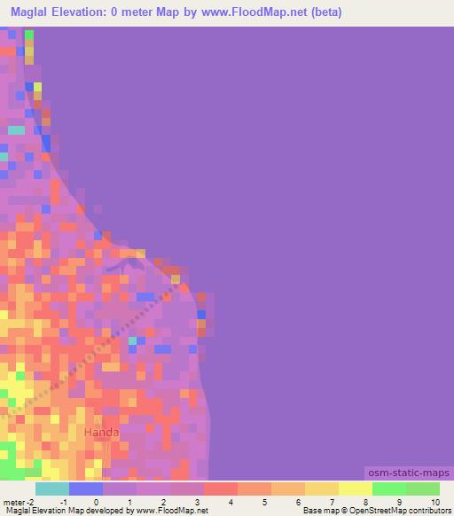 Maglal,Somalia Elevation Map