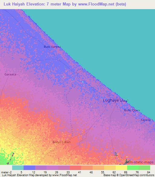 Luk Haiyah,Somalia Elevation Map