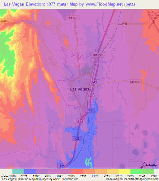 Elevation of Las Vegas,US Elevation Map, Topography, Contour